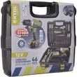 Extol craft akkus fúró csavarozó, 18Nm, 12V, Li-ion, 1db 1300mAh akku + 46 db szerszám klt. (422800)