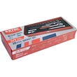 Extol Premium dugókulcs klt., CV., racsnis 45fog ; 1/4" 30db, normál (4-14mm) dugófejek, bitdugófej (-, +, imbusz, torx), fém doboz, 8818361