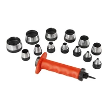 Extol premium lyukasztó klt. 14 db 5-6-8-10-11-13-16-19-22 -25-28-32-35 mm, színes műanyag markolat, műanyag koffer, 8801850