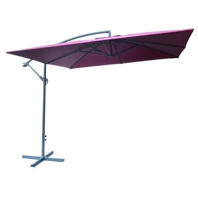 ROJAPLAST 8080 függő napernyő, hajtókarral - bordó - 270 x 270 cm - vízálló