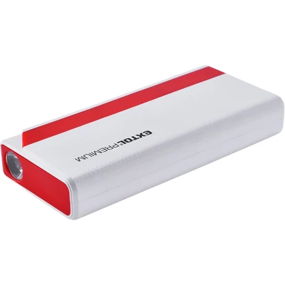 Extol Premium autós indító, benzinmotorokhoz, beépített 9000 mAh Li-polimer akkuval + power bank 5V, "bikázó", 400A (8897320)