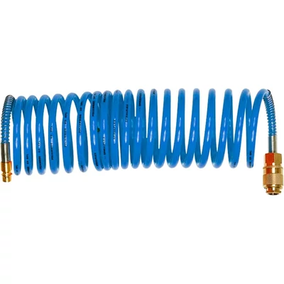 Extol légtömlő spirál kompresszorhoz; 8m, 15 Bar, belső átmérő: 6mm, PU, 1/4" gyors csatlakozóval, 8865132