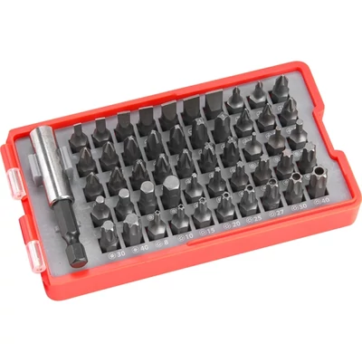 Extol  behajtó klt. 51 db Cr.V., lapos:3-7mm, PH0-3, PZ0-3, HEX 1,5-6mm, T és TTa 8-40, 8819642