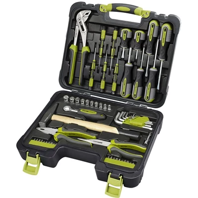 Extol  Craft szerszámkészlet, 57db, 1/4" CV.; 10 dugófej(4-13mm), racsnis kar+fogók,csavarhúzók,órás csavarhúzók, imbuszkulcs,BIT-ek, 6599