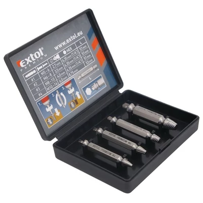 Extol Premium törtcsavar kiszedő készlet 4db (2,7-3,5-4,0-6,0 mm)×51mm, HSS, 8801842