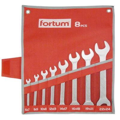 Fortum  villás kulcs klt. 8db 6-24mm, 61CrV5, mattkróm; 4730102