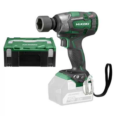 HiKOKI (Hitachi) WR18DBDL2-BASIC-HSC Akkus ütvecsavarozó 18V, 1/2" befogás, IP56, 305 Nm, állítható nyomaték, szénkefementes motor (akku és töltő nélkül) HITBOXBAN