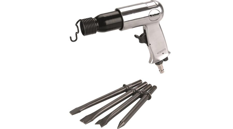 Extol pneumatikus vésőgép, 10mm (3/8") befogás, 3500 ütés/perc, 136l/perc, 6,3 Bar, 1/4" tömlőcsatlakozó,1,3 kg, 8865022